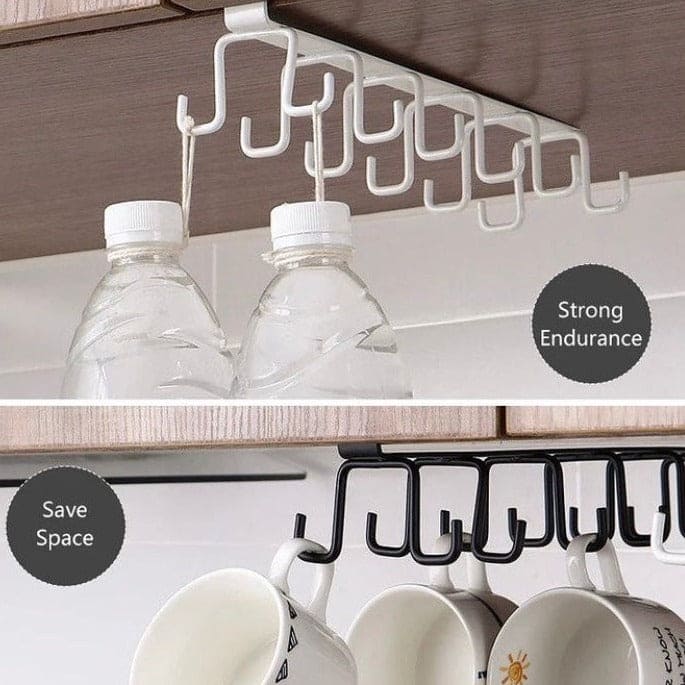 Clever Metal Hook Rack, Multi Hooks Mug Hook Rack Space Saving Quality Cabinet Hook Multifunctional Storage Holder Hanging Cup Holder Kitchen Organizer, Multifunctional Stuck Board Organizer, Under Cabinet Closet Hook Rack Clever Metal Hook Rack, Multi Hooks Mug Hook Rack Space Saving Quality Cabinet Hook Multifunctional Storage Holder Hanging Cup Holder Kitchen Organizer, Multifunctional Stuck Board Organizer, Under Cabinet Closet Hook Rack